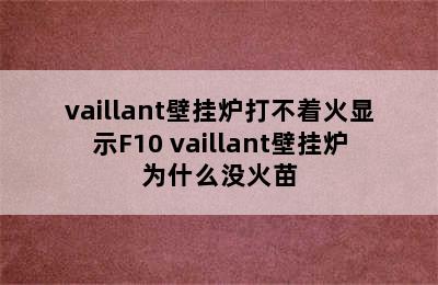 vaillant壁挂炉打不着火显示F10 vaillant壁挂炉为什么没火苗